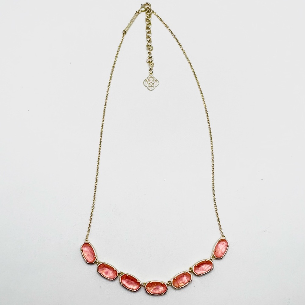 Kendra Scott Grayson Gold Tone Necklace in Iridescent Coral Illusion